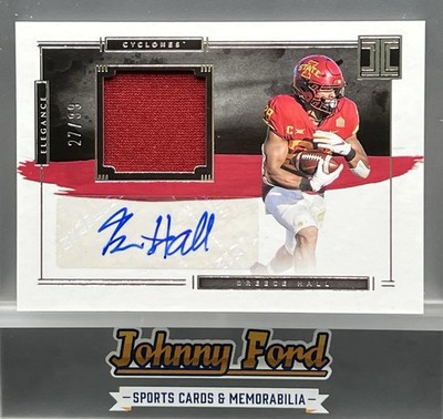 Breece Hall 2022 Panini Chronicles Impeccable Patch Auto #27/99 #IM-BHA
