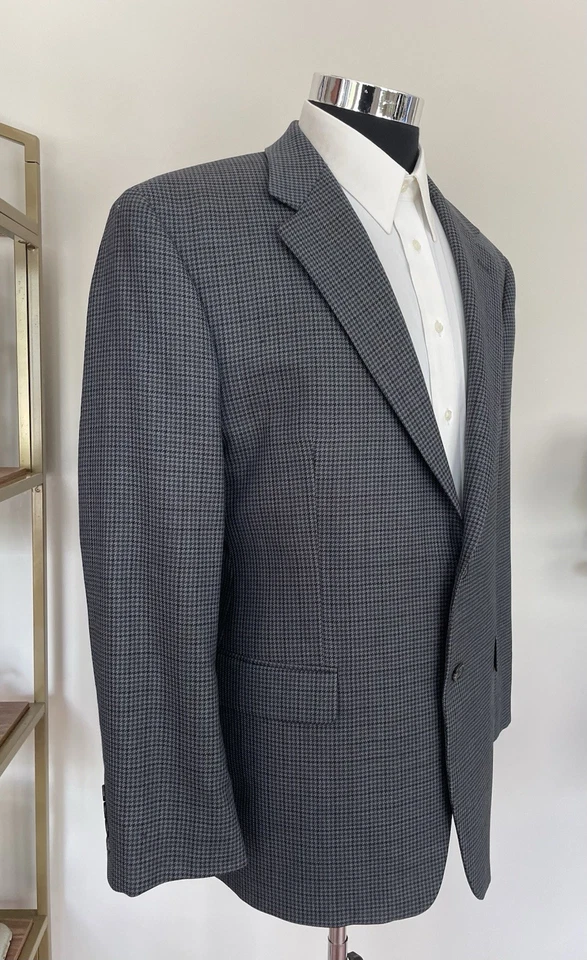 Chaqueta Abrigo Deportivo Ralph Lauren Para Hombres Dos Botones Lana Tweed Talla 46R Foto 3 de 4