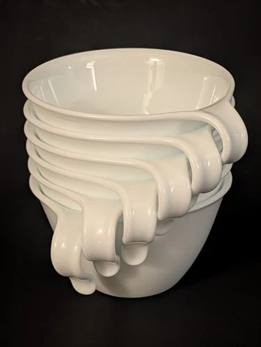 Vintage Corelle Winter Frost White Hook Handled Cups Set Of 6