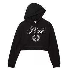 NWT PINK Everyday Fleece Cropped Hoodie Size Small