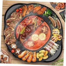 2 in 1 Hot Pot with Grill, Electric Korean BBQ Grill, Independent Dual 