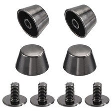 12x7mm Rivet Studs Screw Back Flat Hollow Feet Stud Spike Dark Gray 4pcs