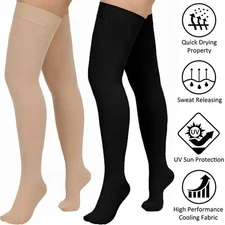 Thigh High Support Medical Compression Stockings 30-40 mmHg Varicose Vein Socks