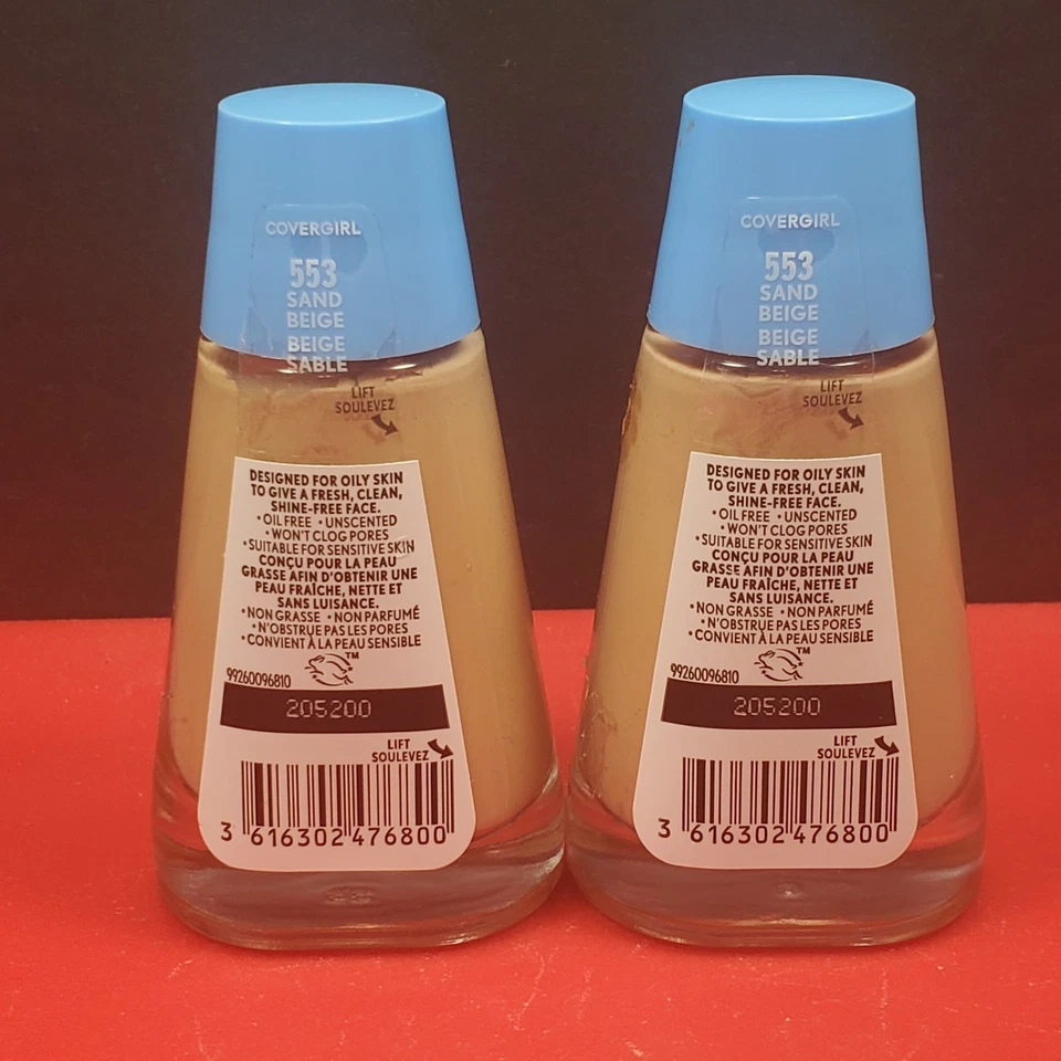 Covergirl Clean Matte Liquid Foundation Sens. Skin #553 SAND BEIGE 1 Fl Oz 2-PK - Image 3 of 4