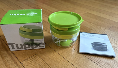 Tupperware Chop N Prep Chef Manual Food Processor Little L'il Chopper Green Nice - Picture 1 of 4
