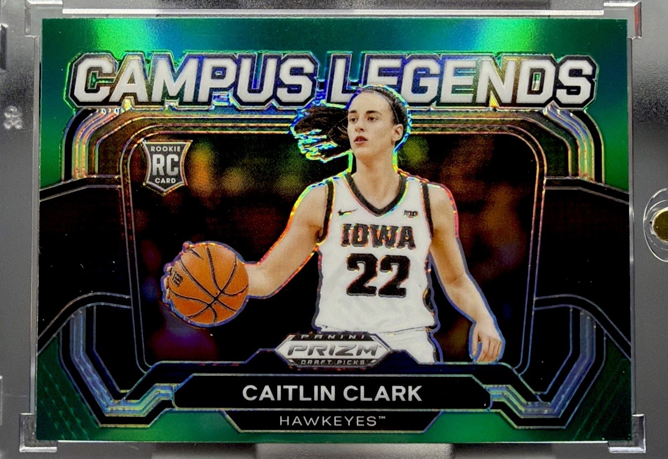 🔥2024 Panini Prizm DP-Campus Legends Caitlin Clark #5 Green Prizm (RC) SP🔥