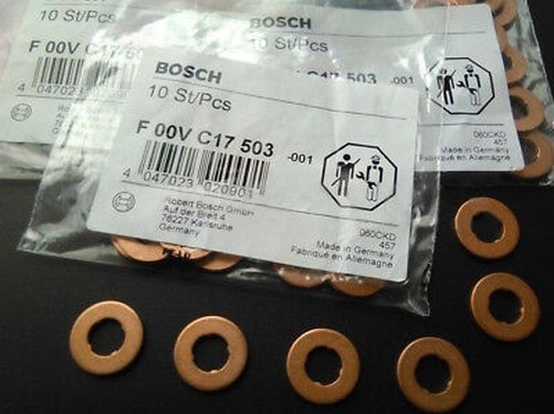 Bosch Fuel Injector Copper Washers Seals Set of 6pc Jaguar XF XJ 3.0D X250 X260