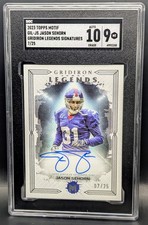 Jason Sehorn /25! 2023 Topps Gridiron Legends Signatures! Graded SGC 9 & Auto 10