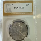1917 Walking Liberty Half Dollar PGA MS65 Sharp, Lustrous Example