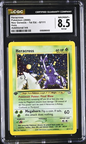 Heracross (1st Edition) graded CGC 8.5 for sale on eBay
