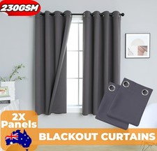 100% Blockout Curtains Blackout Eyelet 3 Layers Curtain Draperies Window Bedroom