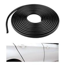 5M Car Door Edge Guards, U-Shaped No Glue Automotive Edge Trim 16.4Ft Black