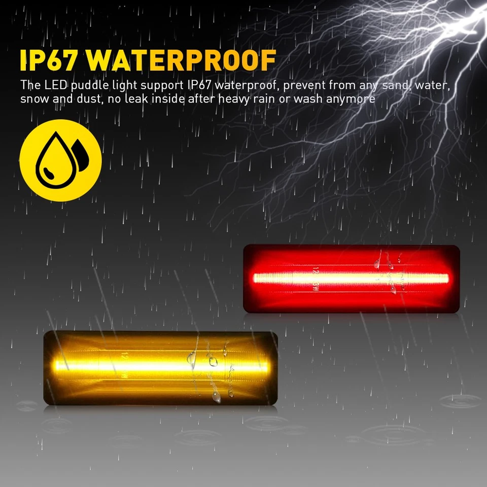 Luz de señalización lateral LED 4-40X para Dodge Ram 1500 2500 3500 1994-2002 rojo ámbar EAH Foto 4 de 4