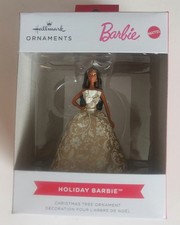 Hallmark Mattel Holiday Dark Skin Barbie 2025 Christmas Tree Ornament Decoration
