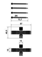 ATE Zubehörsatz Bremsbeläge Vorne (13.0460-0131.2) für Mercedes-Benz 123