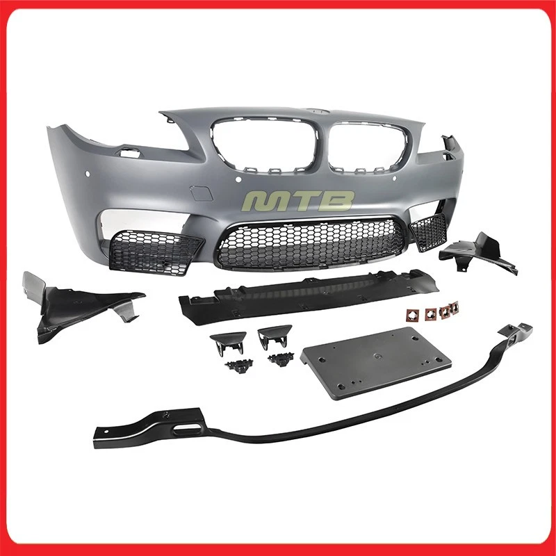 Cubierta de parachoques delantero estilo M5 con orificios de sensor para 11-16 BMW Serie 5 Sedán F10 Foto 4 de 4