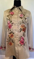 Victor Costa Women’s Western Embroidered Blouse Boho Romantic Prairie XS New
