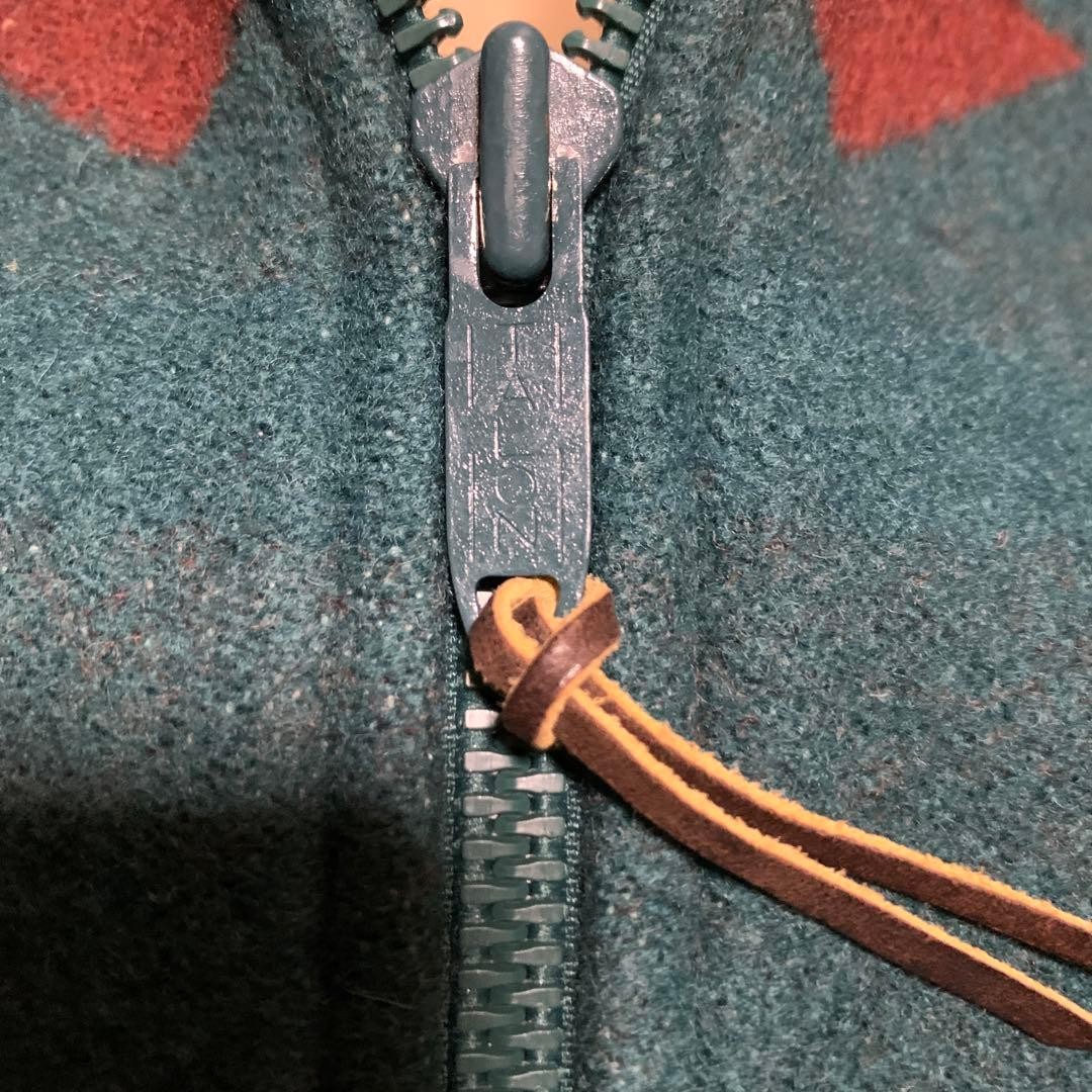 Pendleton USA Wool Rug Pattern Green Jacket L wit… - image 9