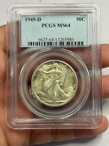 1945 D Walking Liberty Half Dollar PCGS MS64