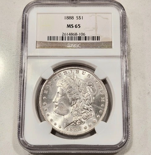 1888 Morgan Silver Dollar ~ NGC MS65 GEM BU ~ $1 US Philadelphia Mint Coin