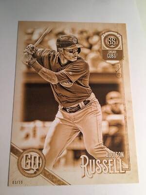 2018 Topps Gypsy Queen Jumbo 5x7 Addison Russell Cubs 135 Gold 03/10 