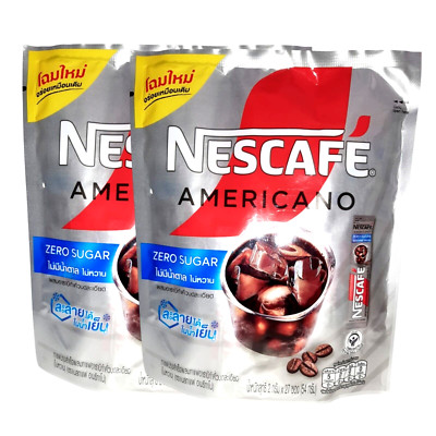 nescafe americano zero sugar  hot & cold Ice coffee dark instant pack x2