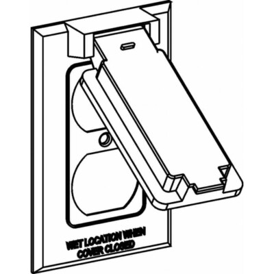 Orbit 1C-DV-W 1-Gang weatherproof Device Cover 1 Duplex Vertical White