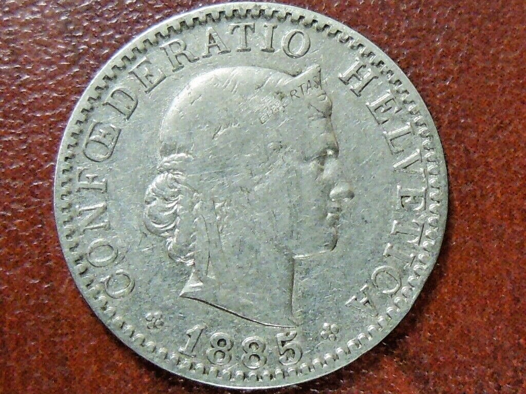 1885-B Swiss Twenty (20) Rappen 
