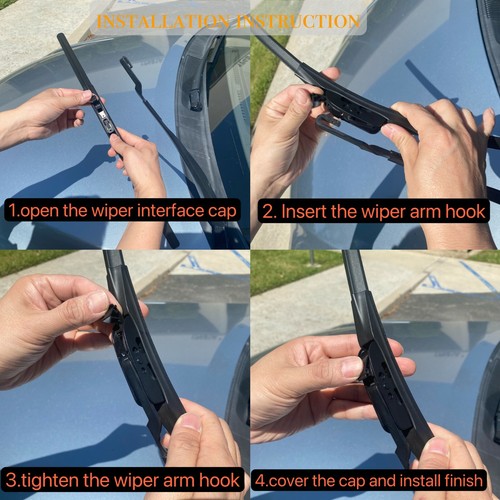 Windshield Wiper Blades for 2019-2021 Infiniti Q60 J HOOK OEM QUALITY - Picture 7 of 7
