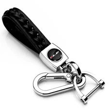 Chevrolet Camaro 1LE Braided Rope Style Black Leather Key Chain