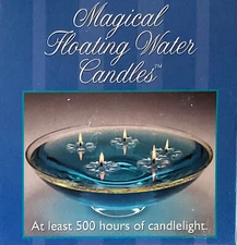 Magical Floating Water Candles coloring 50 wicks 500+hours 5 floats NIB Sku101