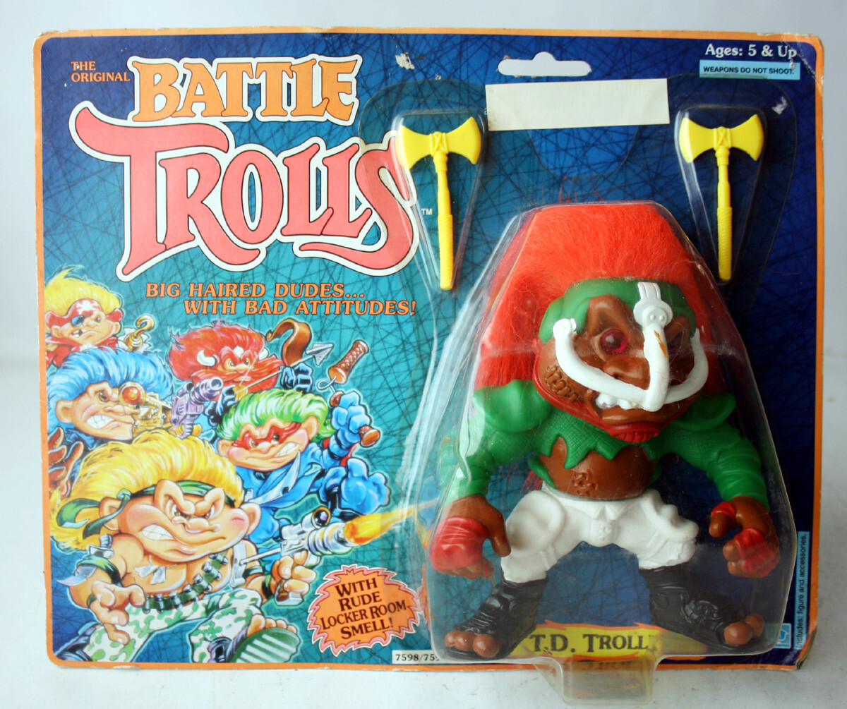 VINTAGE 1993 ORIGINAL BATTLE TROLLS T.D. TROLL RUGBY PLAYER HASBRO