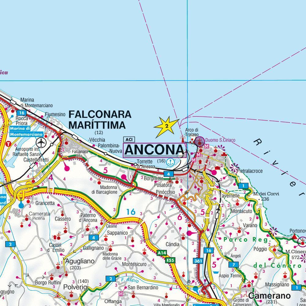 Thumbnail - Marken - Ancona 1 : 150 000 | Top 10 Tips | (land-)karte | Deutsch |