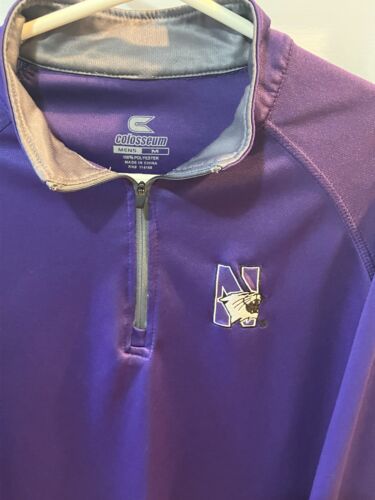 Northwestern Wildcats Mens M Medium Pullover Purple Jacket Quarter Zip Colosseum