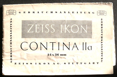 BEDIENUNGSANLEITUNG / INSTRUCTIONS FOR USE - ZEISS IKON CONTINA IIa - SEPTEMBER 1955