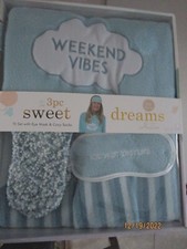 LADIES SLEEP WEAR.. TWO PIECE PJ SET. W/ SOCKS  EYE MASK..SIZE 12-14