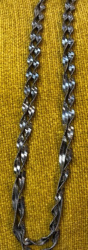 45 Cm Flat Link Spiralling Sterling Silver Necklace