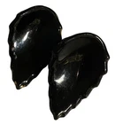 Vintage Black Leaf Earrings Clip On Costume Jewelry