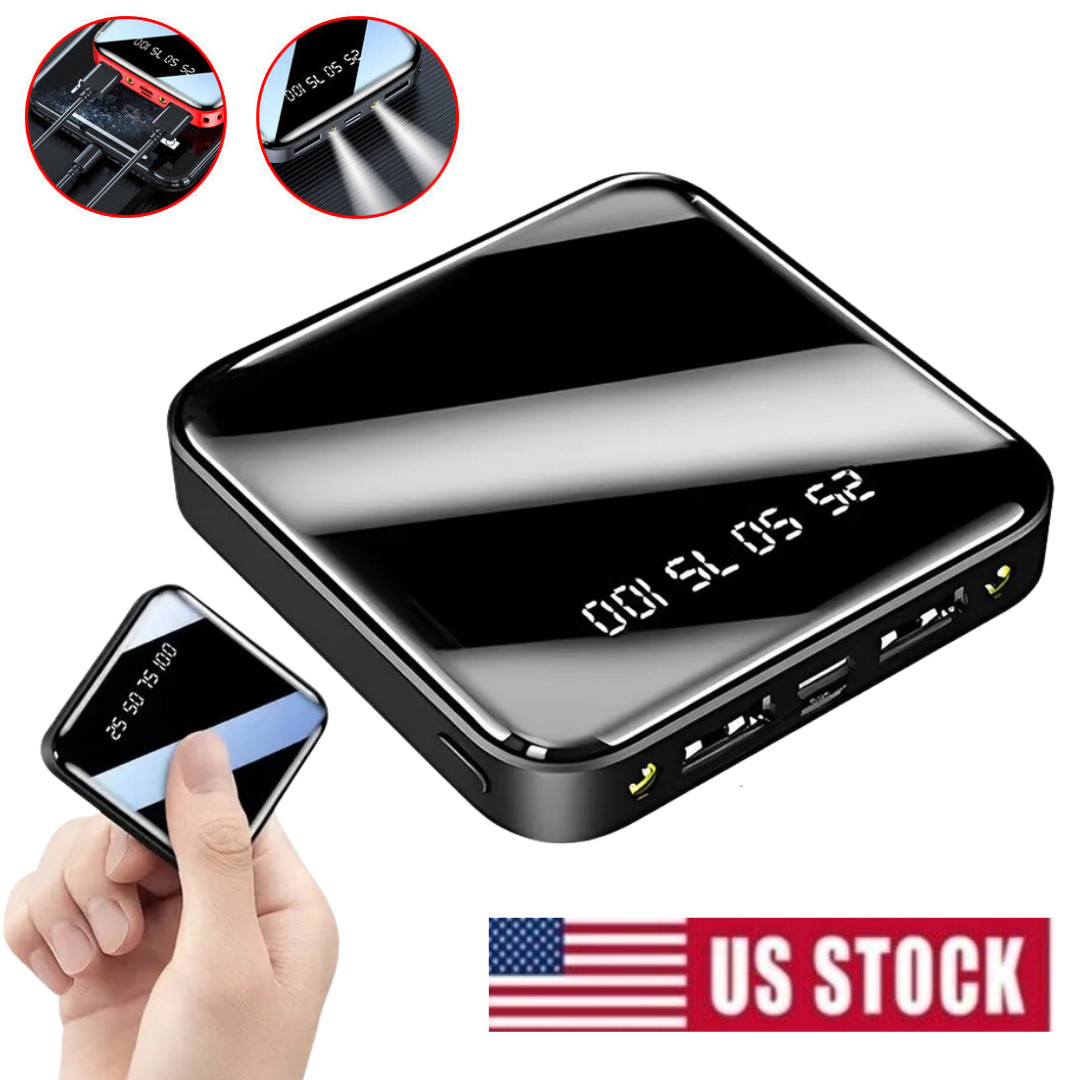 20000mAh 2USB Backup External Battery LED Power Bank Pack Fast Charger for Phone