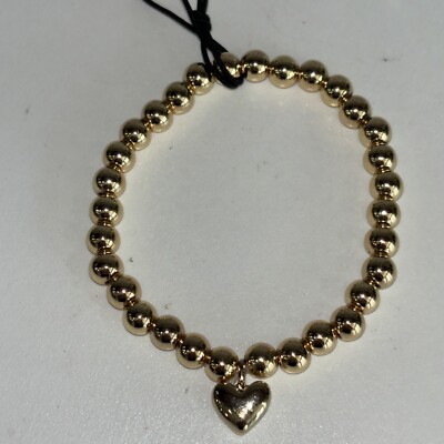 Baublebar XO Pisa Beaded Goldtone Heart Bracelet    NEW