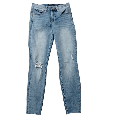 Lucky Brand Women's 4/27 Ava Super Skinny Jeans Blue Medium Wash Distressed scv | eBay