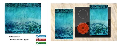 TMK - Copri Piano Cottura Induzione, Tagliere In Vetro, 52 X 40