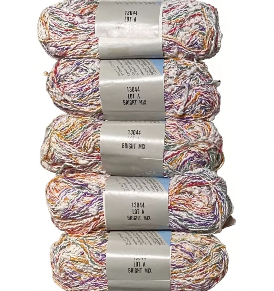 5 ct VTG Bernat Viva Yarn Skeins Bright Mix 13044 90 yd Cotton Blend 50g 1.75 oz - Image 4 of 4