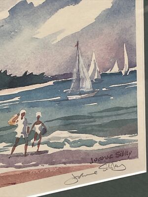 JOANNE SIBLEY Seven Mile Beach Grand Cayman Lithograph Water Color