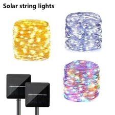 100/200 LED Solar Fairy String Light Copper Wire Outdoor Waterproof Garden Decor