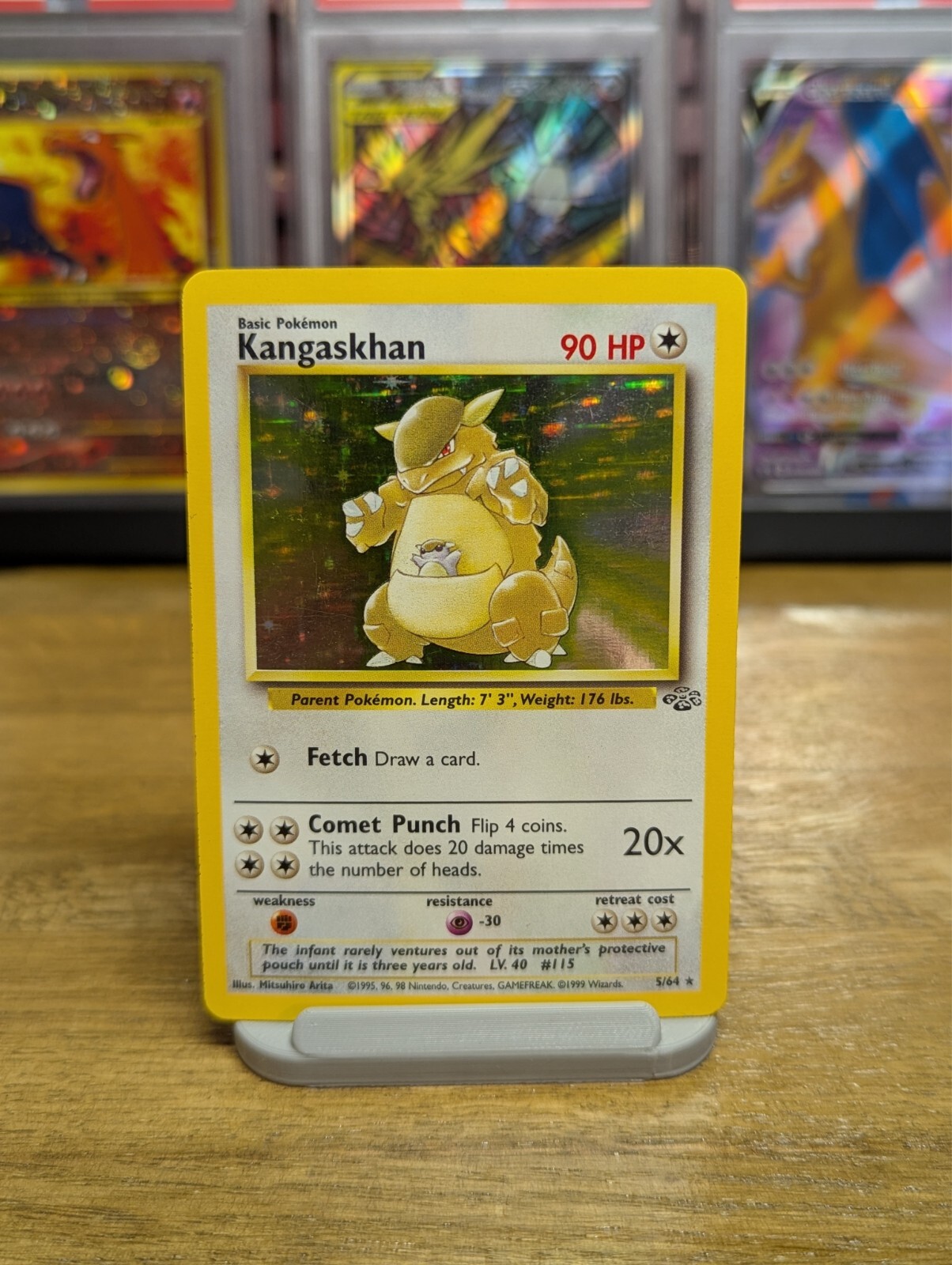 Kangaskhan 5/64 Jungle Holo Rare Unlimited Pokemon Card WOTC  - LP/MP