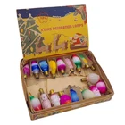 Rare 15V ‘TOKI’ MINI Clear Glass Figural Christmas Lamps Lights Set Japan Box