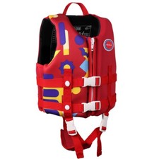 Boglia Adjustable Kids Swim Vest - Pool  Beach Float Aid 2-9Yrs/22-50Lbs  Red  