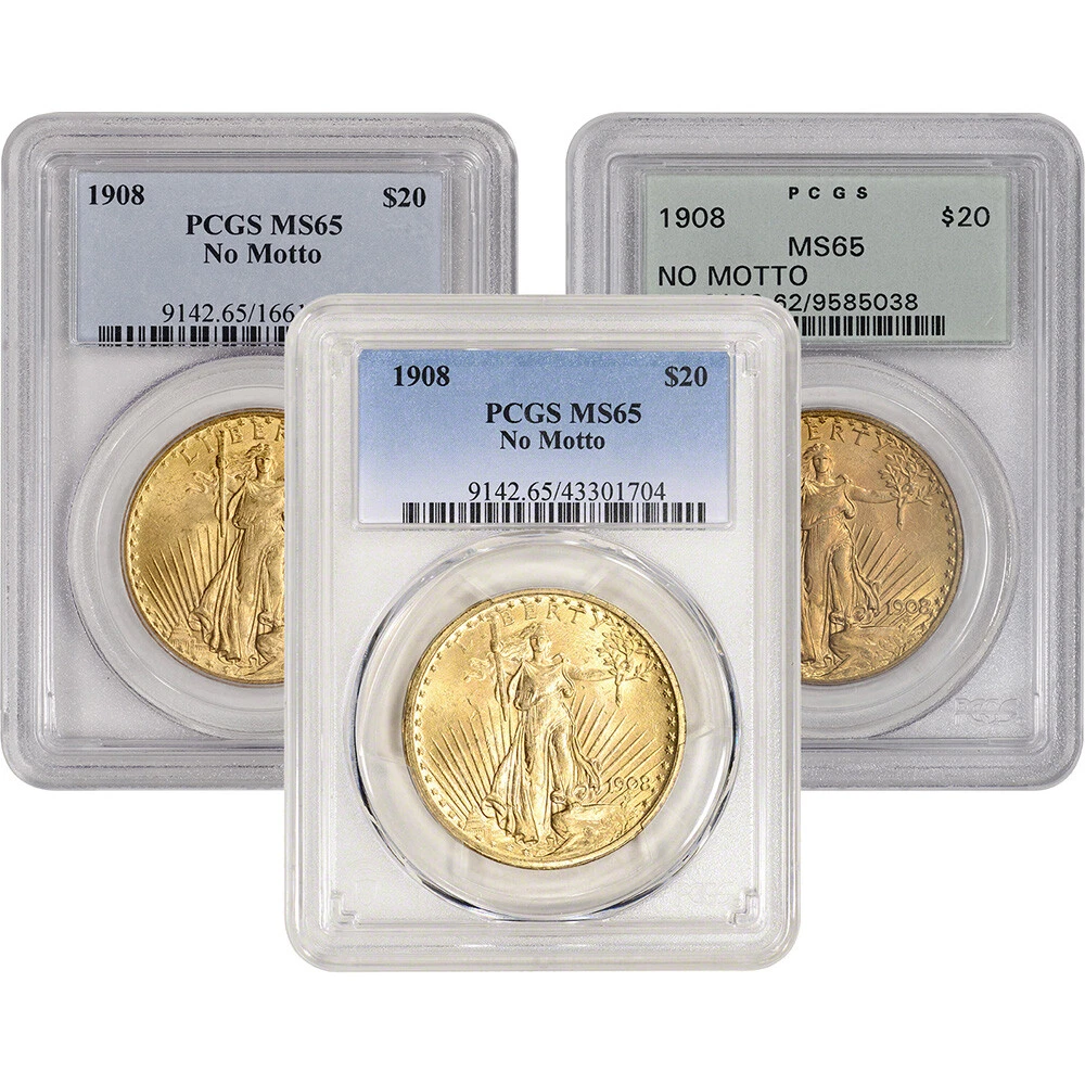 PCGS Certified MS 65 Graded 1908 Year Double Eagle $20 US Gold