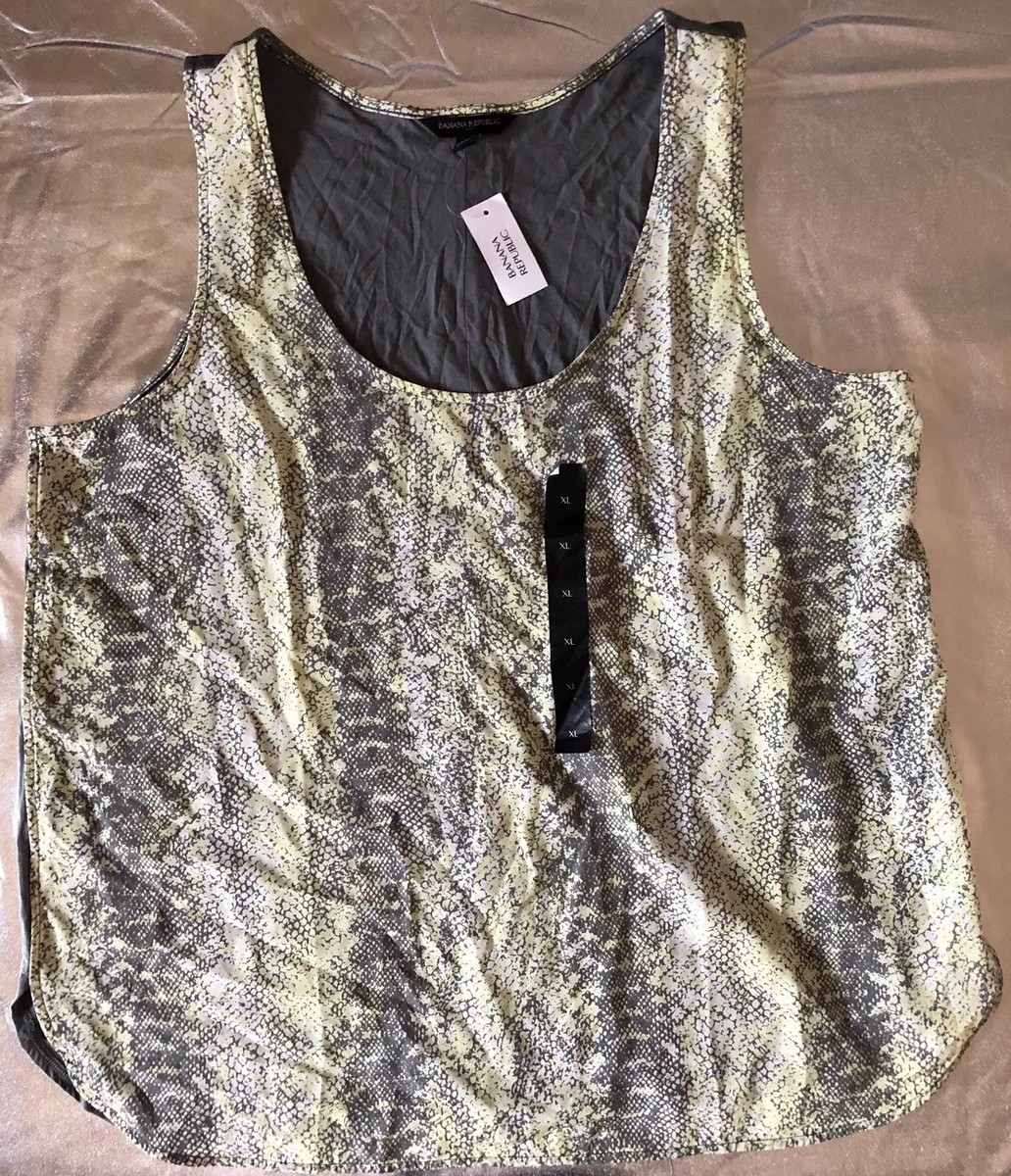 Haut Sans Manches Banana Republic Taille XL - Gris/Jaune - Neuf Avec Étiquettes